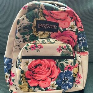 Jansport mini backpack coated canvas floral